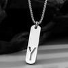HNSP 316L Stainless Steel Initial Pendant Chain Necklace For Men Letter Tags  Accessories