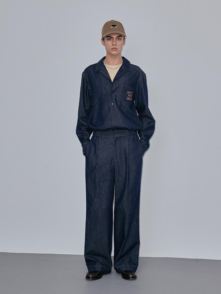 LUVM Wide Long Pants For Men_Navy