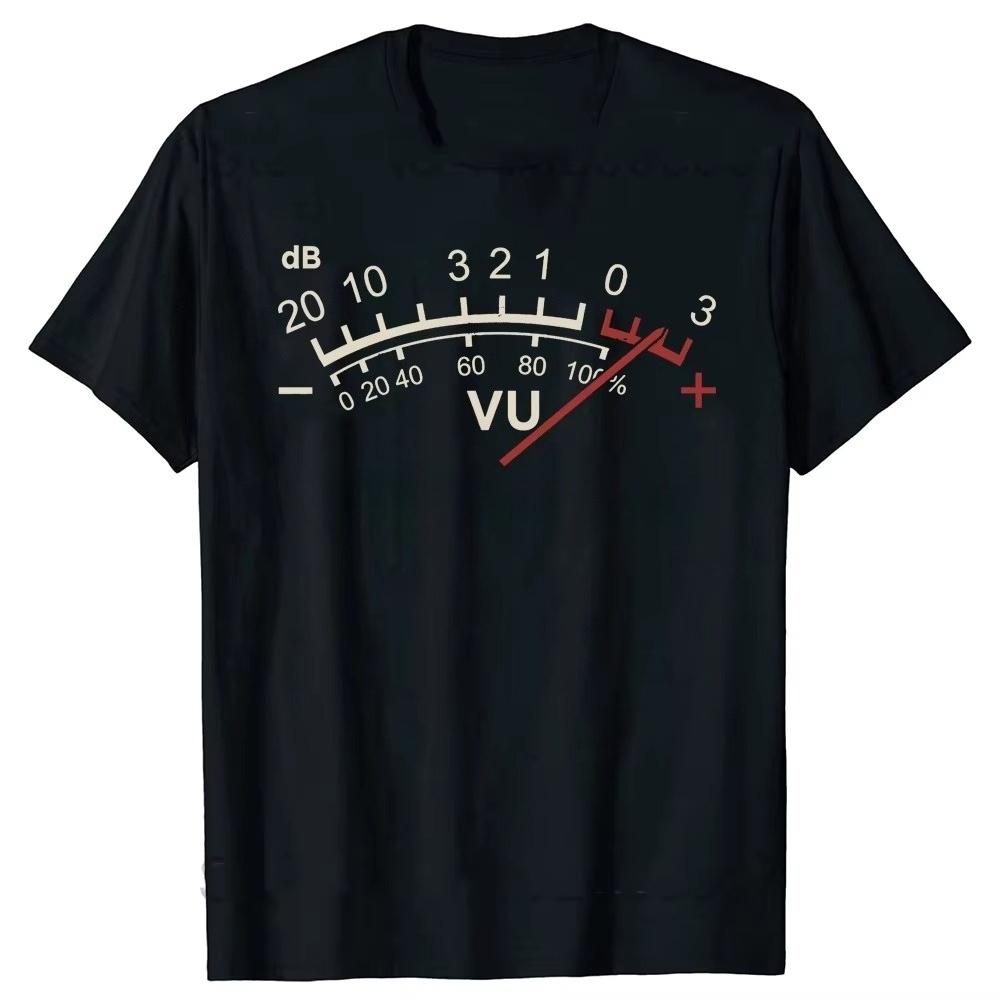 Summer Meter Music Sound DJ Retro Vintage Classic T Shirt Unisex Casual Short Sleeve Tees Tops Harajuku Analog Audio Unisexs Clothing