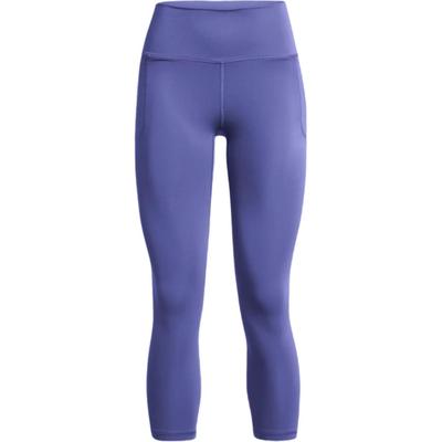 Under Armour Meridian Dopasowane Jednokolorowe Spodnie Sportowe Damskie z Elastycznym Pasem i Średnim Stanem Długość 3/4 Niebieski Węglowy 1382525-561