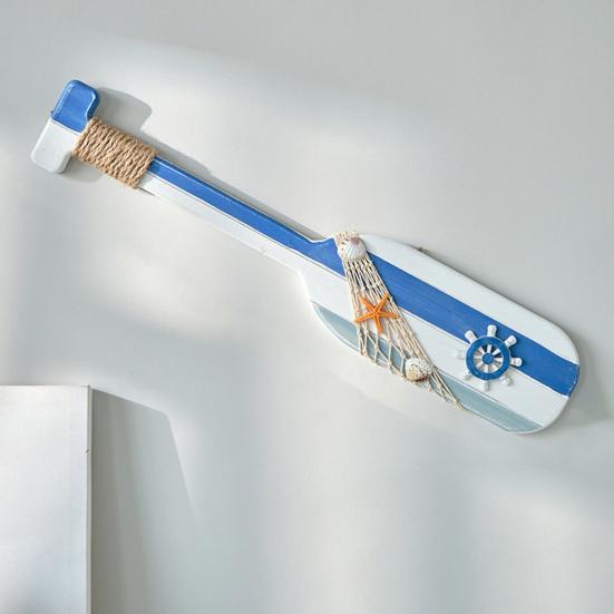 Remo in Legno Nautico per Canoa da 19,7" Decorazione da Parete con Corda Stile Mediterraneo Rustico Arte da Parete a Remo per Casa al Mare Estiva Soggiorno Camera da Letto