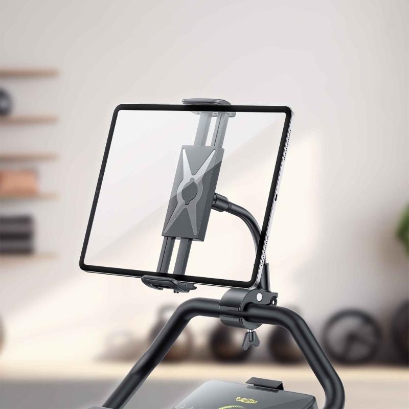 360 Degree Rotating Mobile Phone Clamp/Magnetic Holder Gooseneck Bracket for Cellphone Tablet Exercise Bike Phone Mount