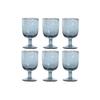Stemmed Water Glasses - Home ESPRIT - Set of 6 - Crystal Blue - 300 Ml - 8x8x14 Cm - Multicolor