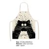 Lovely Cat Pattern Apron Breathable Good Woven Cotton Flax Cooking Apron for Home