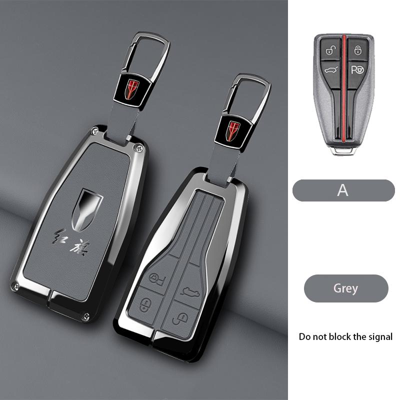 Zinc Alloy Car Key Cover Case Shell Holder Protector for Hongqi HS5 HS7 HS E HS9 Logo Keychain Bag Set Interior Accessories