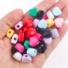 Acrylic Large Hole Beaded Solid Color Beads Love Beads Loose Beads Peach Heart Handmade Diy Necklace Mobile Phone Chain Accessories