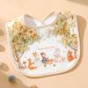 Waterproof U-Shaped Cartoon Baby Drool Bib - Pure Cotton Feeding Bib for Newborns