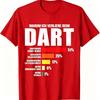 Funny Darts Loss Percentage Chart Print T Shirt Unisex Darts Player Slogan Graphic Tees Sport Bar Casual Loose Short Sleeve Tops