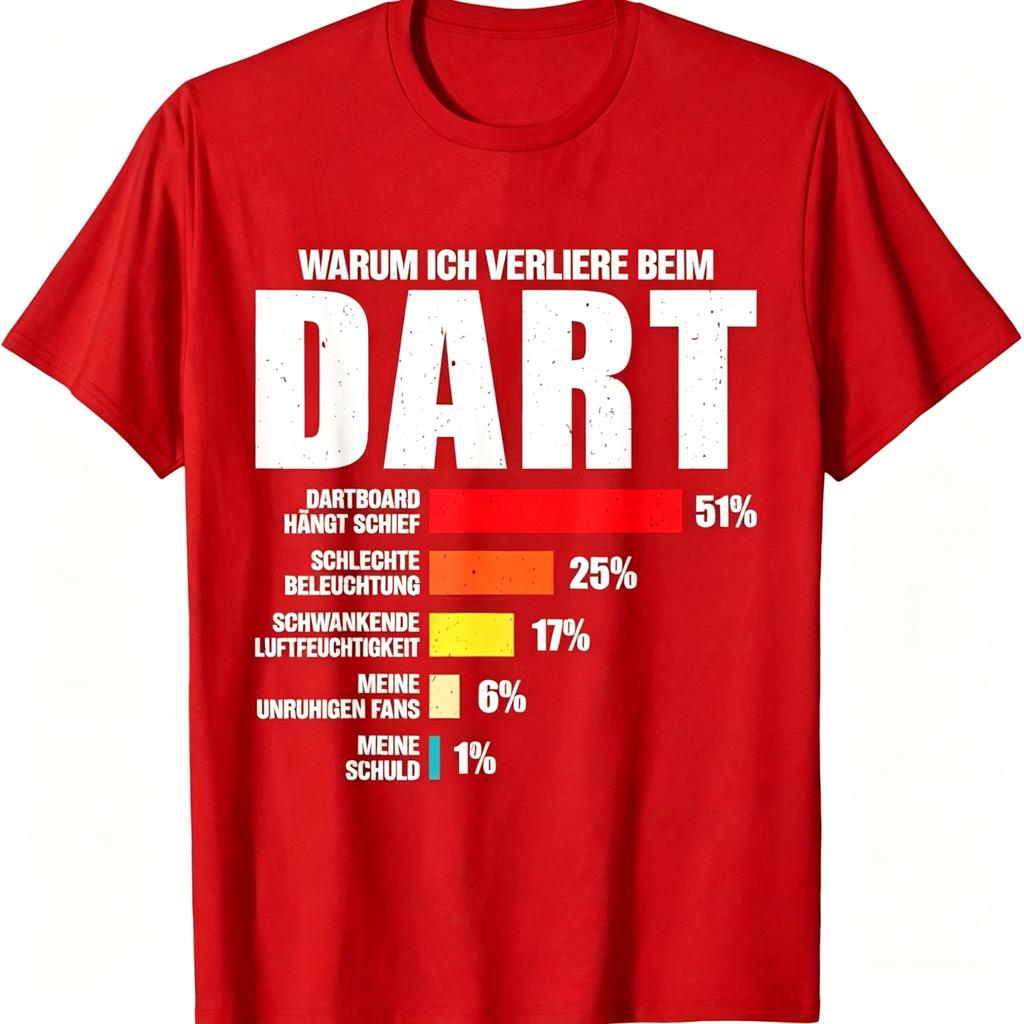Funny Darts Loss Percentage Chart Print T Shirt Unisex Darts Player Slogan Graphic Tees Sport Bar Casual Loose Short Sleeve Tops