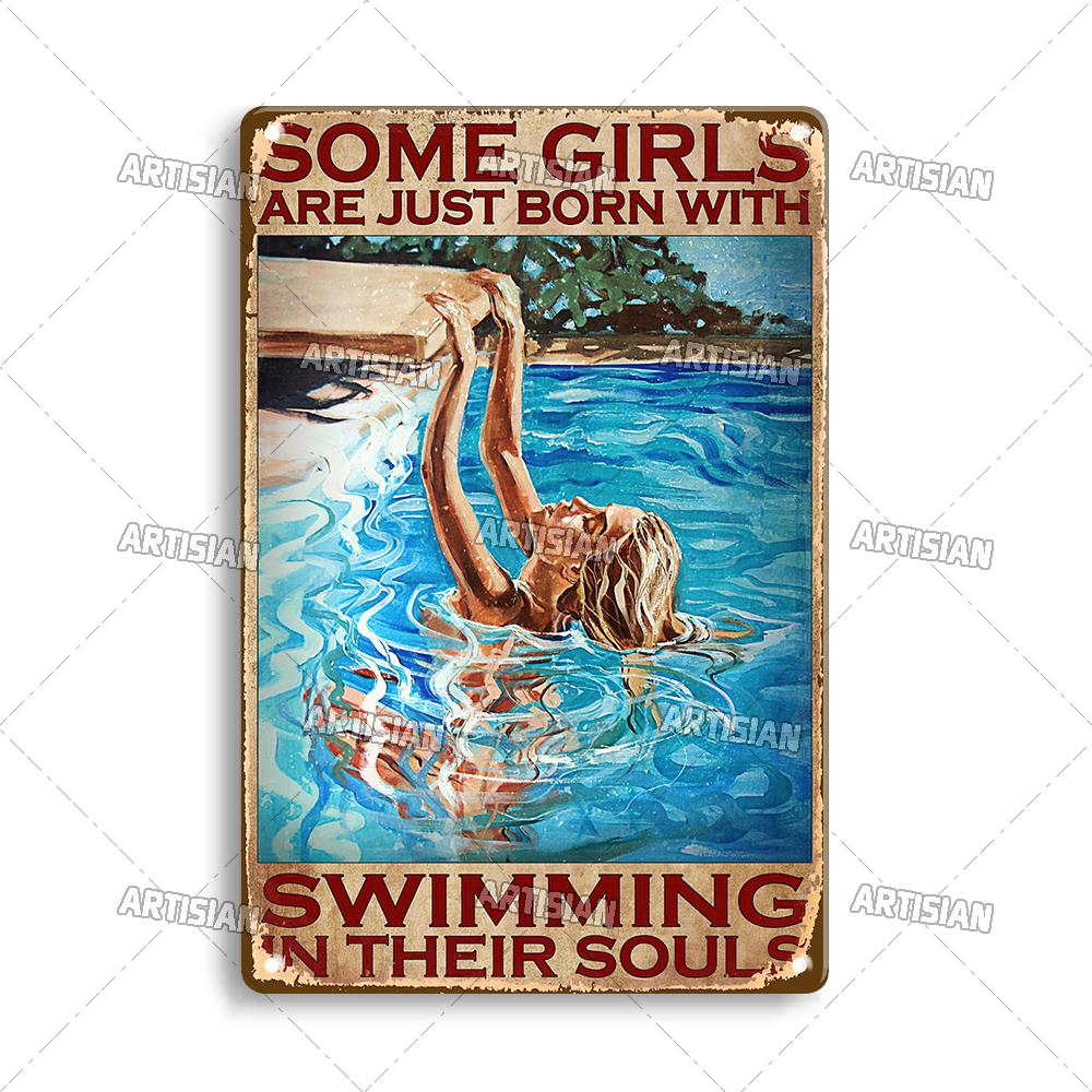 Artisian Sport Metal Sign Swimming Tin Poster Diving Decorative Plate Wall Decor Garage Bar Pub Club Hotel Cafe Kitchen Home