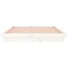 Vidaxl Bed Frame With LED, White, 135X190 Cm, Double, Solid Wood