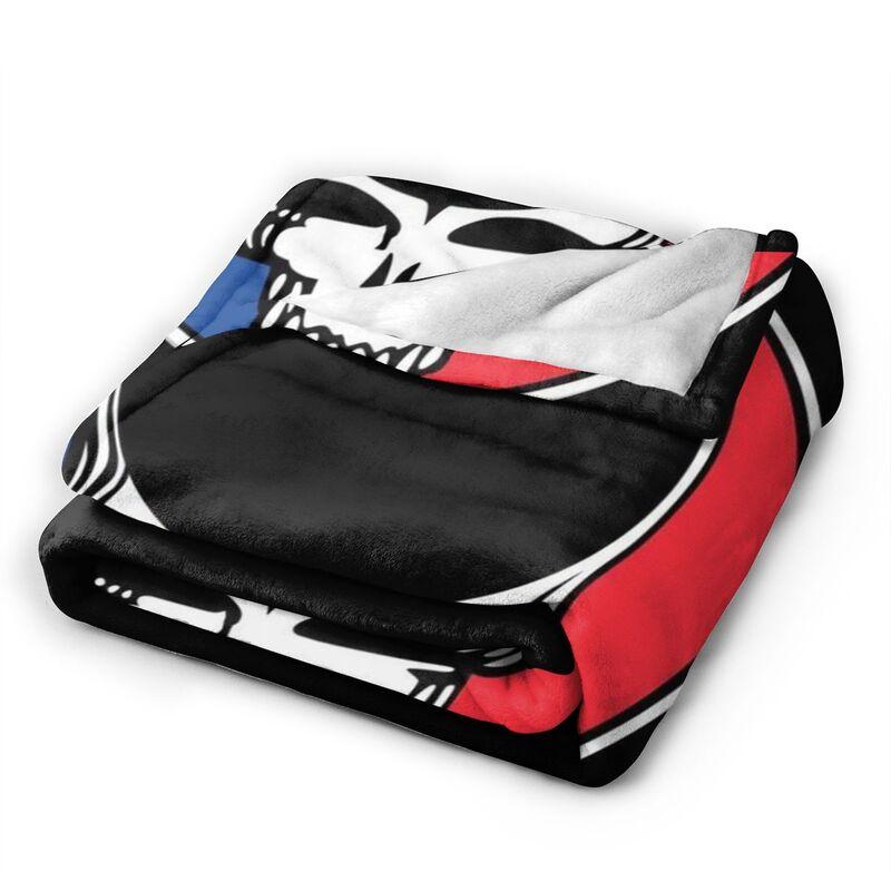 Skull Black Throw Blanket Ultra Soft Warm Cozy Fleece Blankets Portable Lightweight Flannel Blanket for Bed Sofa Travel