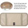 Car CD Case Holder, Vehicle Sun Visor Organizer for Cars with 12 DVD Storage Sleeves, 1 Mesh Pocket, 1 Pen Holder and Elastic Strap, Khaki