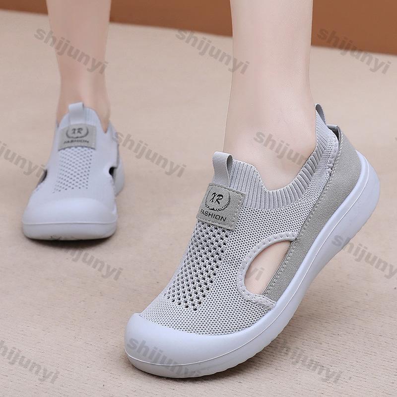 Women Shoes 2026 Summer New Breathable Mesh Hollow Non Slip Running Shoes Comfortable Soft Sole Lightweight Women Casual Shoes