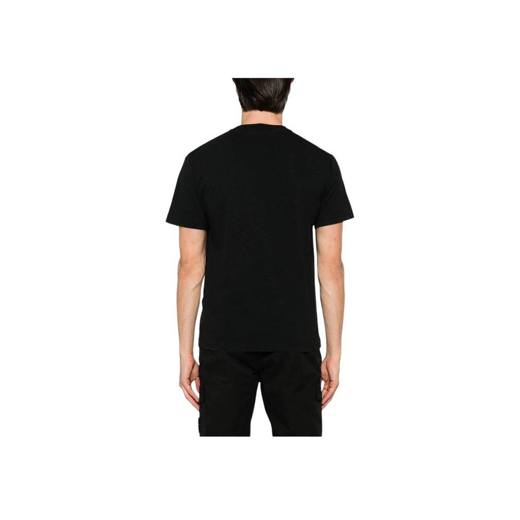 Stone Island Logo Patch Crew Neck Short Sleeve T-Shirt Men Tops Black K1S1521002-37S0057-V0029