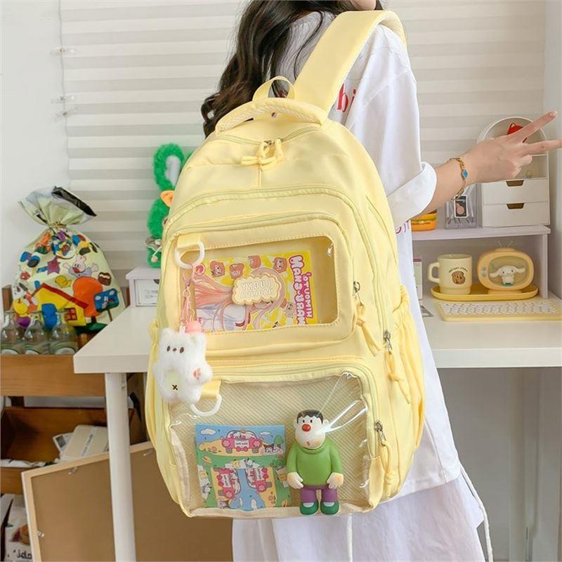 Schoolbag New Backpack Student Simple Leisure Women Large Capacity Commuter Mori School Bag Pain Bag Baby Bag Grain Bag Tide