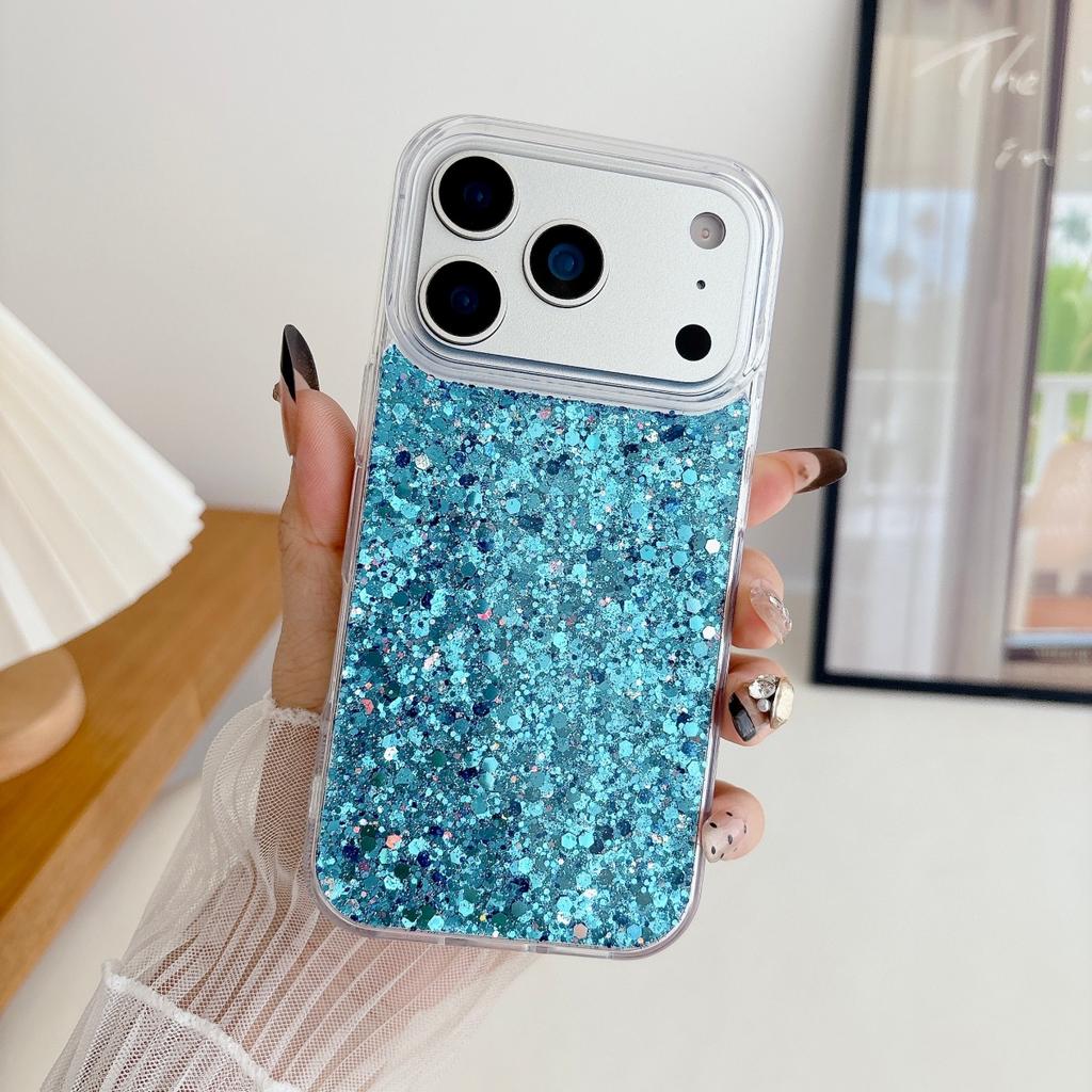 Luxury Bling Glitter Sequins Phone Cases For iPhone 17 Air 16 15 14 13 12 11 Pro Max Plus Soft Silicone Shiny Drop Glue Cover