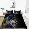 3D Wolf Print Pillowcase and Quilt Cover Full Size Bedroom Home Bedding Set Fashion Home Bedding Gift