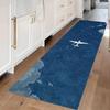 Chic Aviation Print Long Runner Rug Airplane Runway Clouds Design Durable Non-slip Decorative Carpet for Hallway Entryway