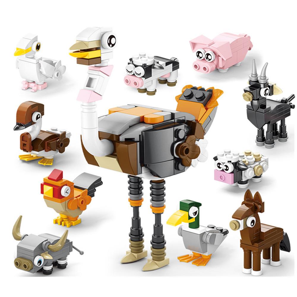 Insect World Animals Scorpion Mantis Ants Spider Birds Marine Animal Building Blocks Toys Desktop Ornaments Bricks Kids Gift