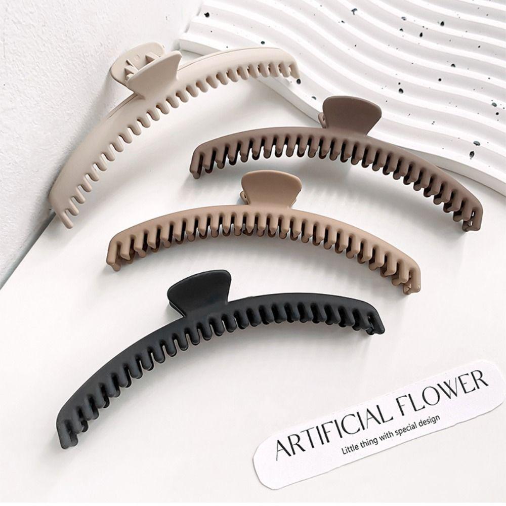 Large Thin Shark Clip Solid Color Geometric Hair Claw Temperament Matte Claw Clip  Girls