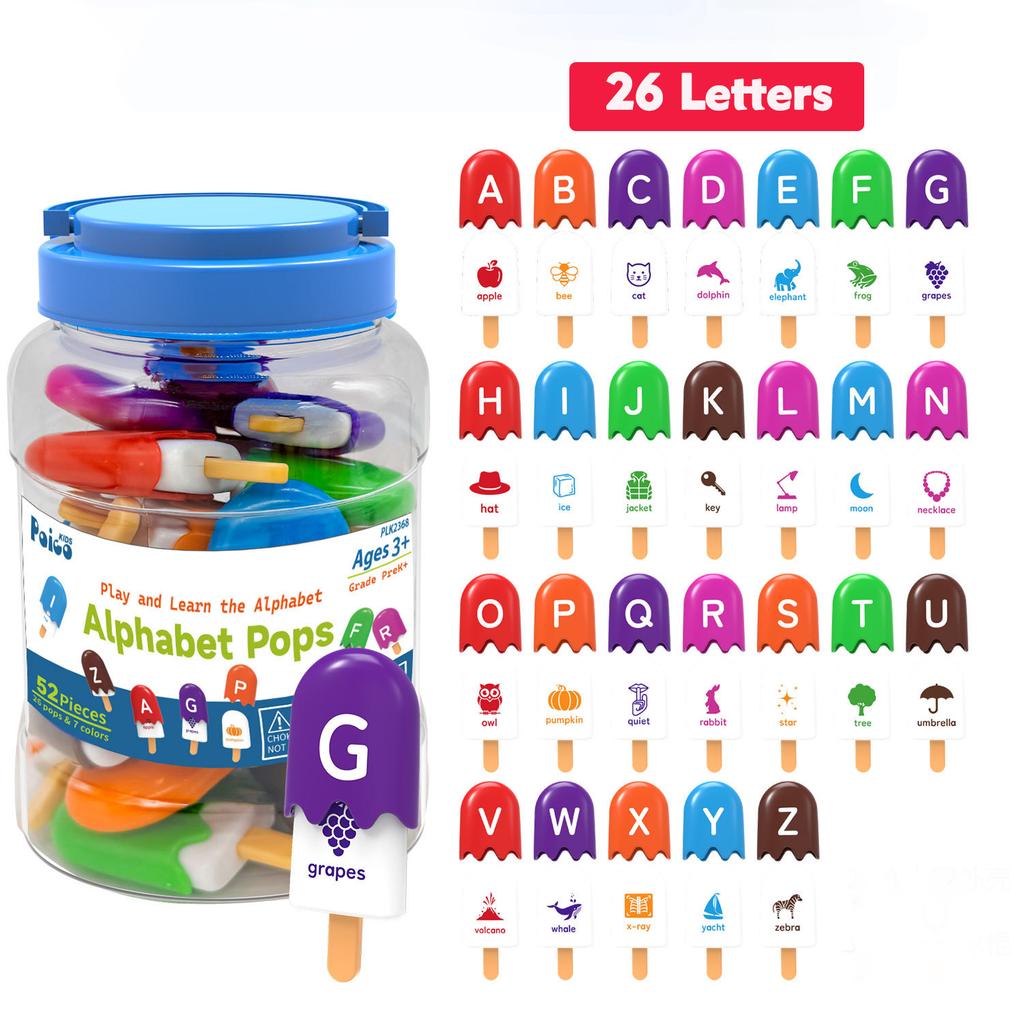 ABC Alphabet Learning Toys Letters Animal Matching Puzzle Toy Ice Cream Color Sorting Activity Montessori Educational Kids Toys