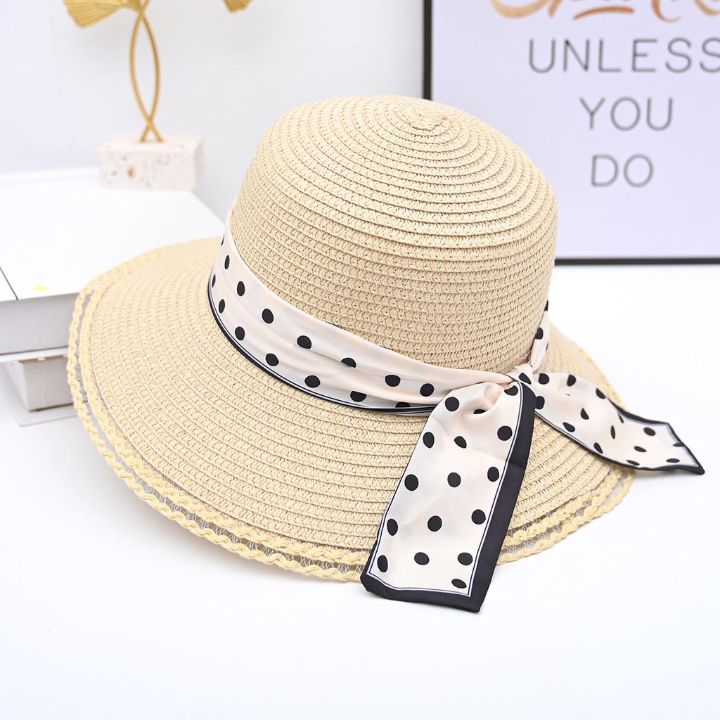 Hat for Women Summer Ribbon Sun Protection Sun Shading Hat Outdoor UV Protection Sun Hat Beach Hat Grass Hat