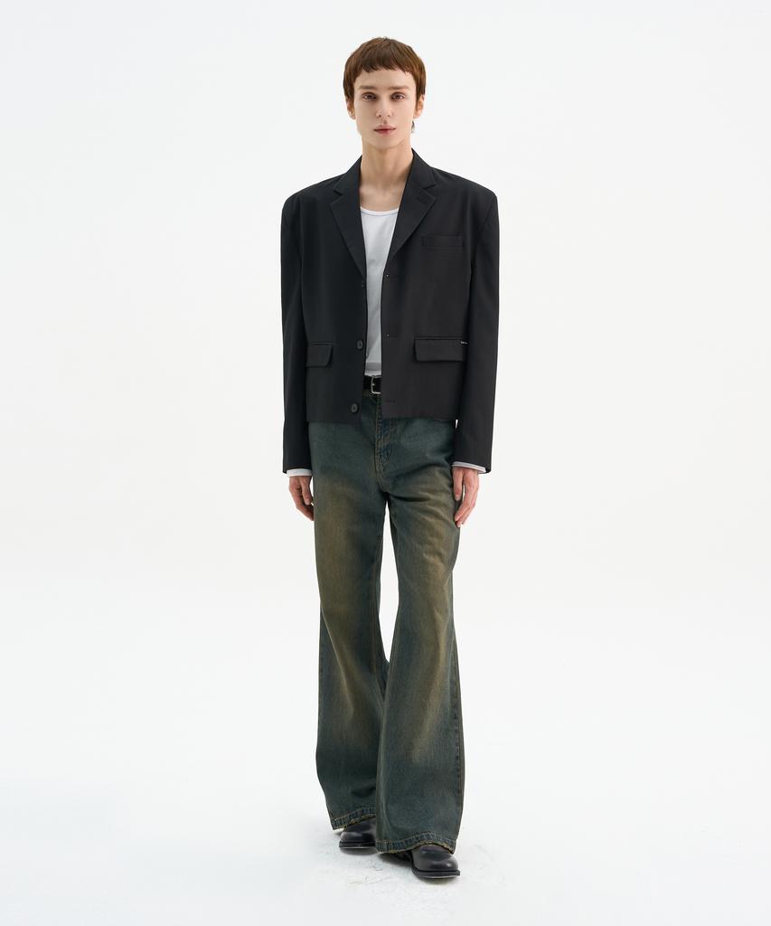 TRIP LE SENS Custom 3B Crop Blazer_Black