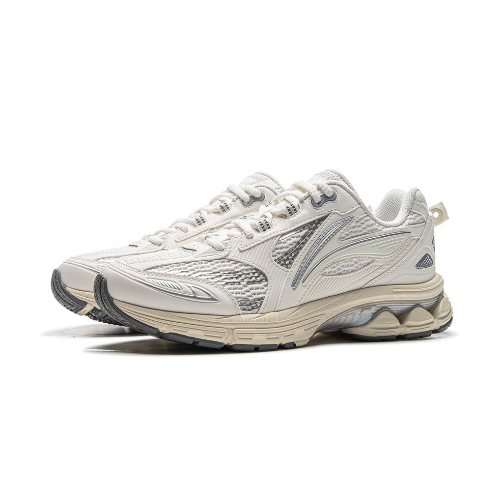 Li Ning Fuyiao 2.0 Classic Retro Double Cushioning Stable Support Non-Slip Wear-Resistant Low-Top Running Shoes Women Running Shoes White ARXU002-11