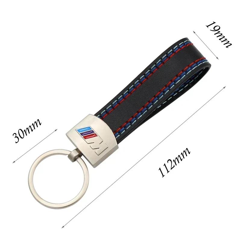 2025 E46 For BMW 1pcs leather Car keychain metal Car key ring styling For bmw M Sticker e46 e90 f20 e60 e39 f10 X1 X3 X4 X5 X6 X