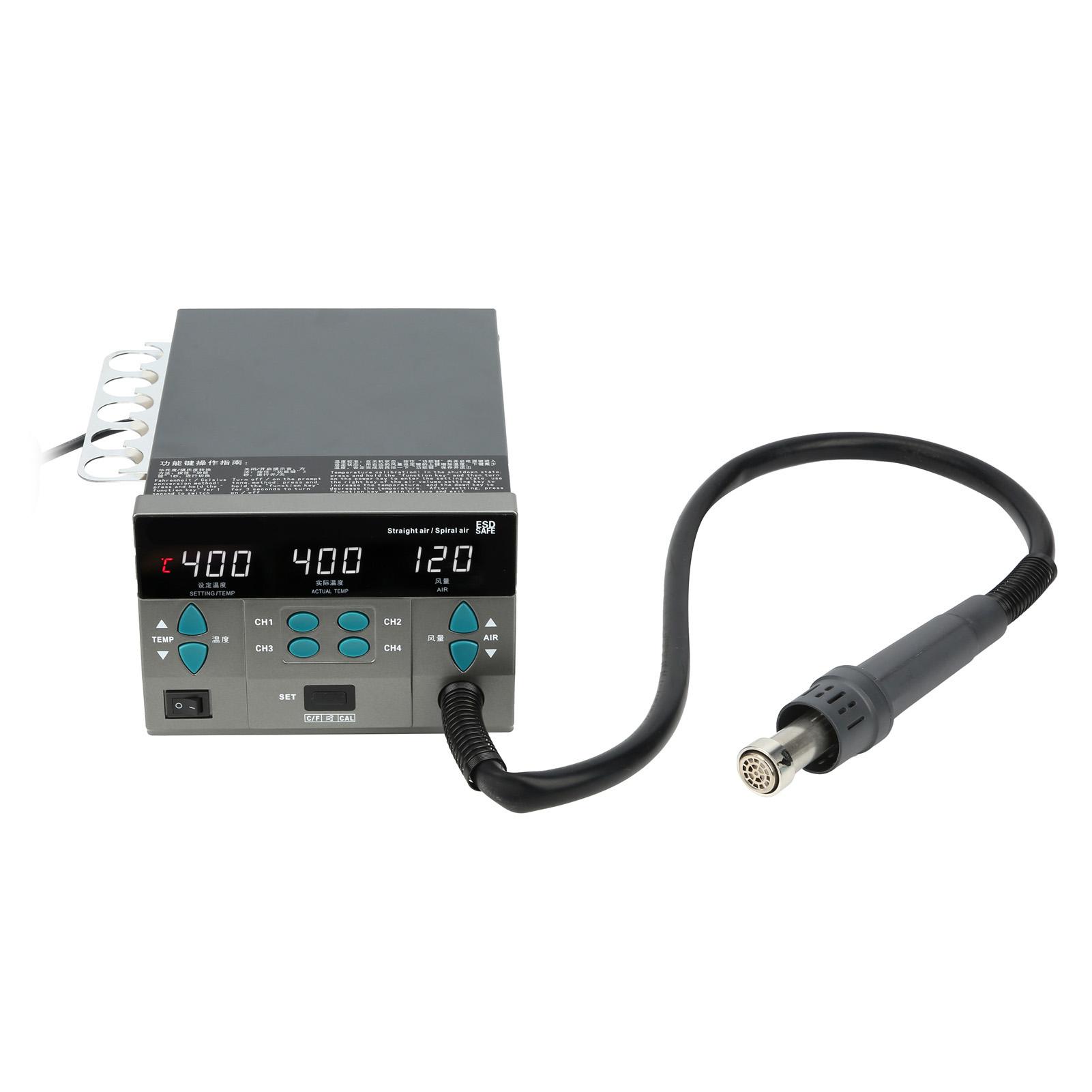 

Iron Desoldering Station Hot Air Gun Digital Soldering Rework 4 Seconds Heating 8610DX Pro 1000V