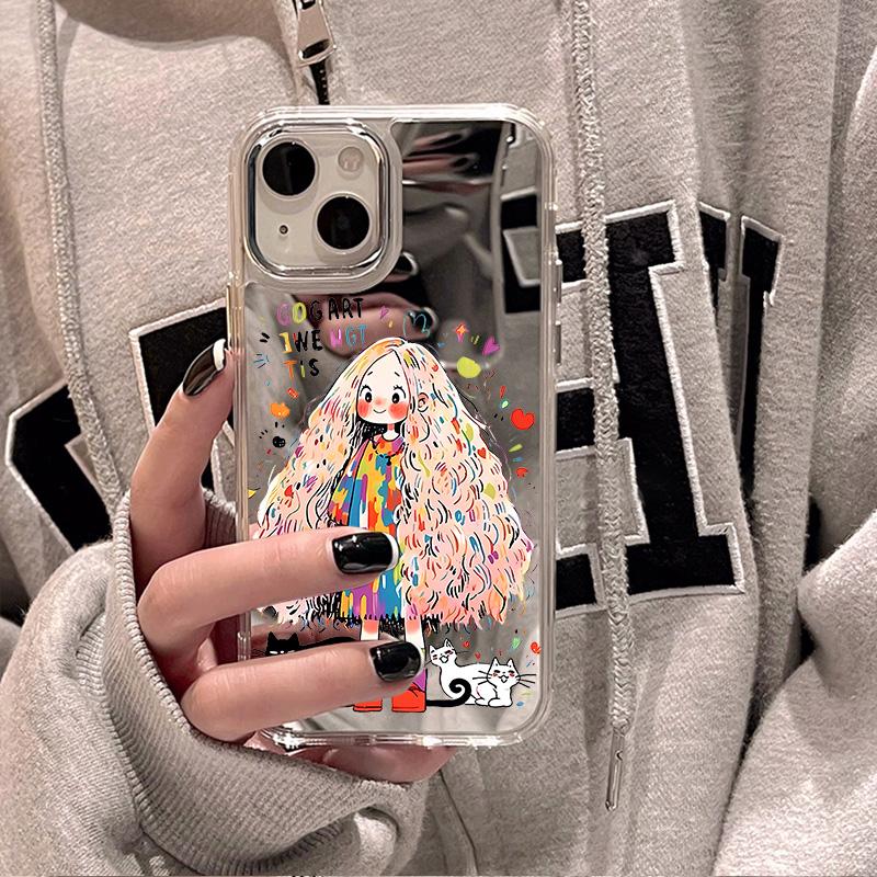 Etui na telefony komórkowe iPhone 11 13 XR 15 Pro Max 12 14 Pro Max Etui iPhone 16 XS Max Lustrzane etui ochronne Lustro Wykwintna kreskówka Wodoodporna