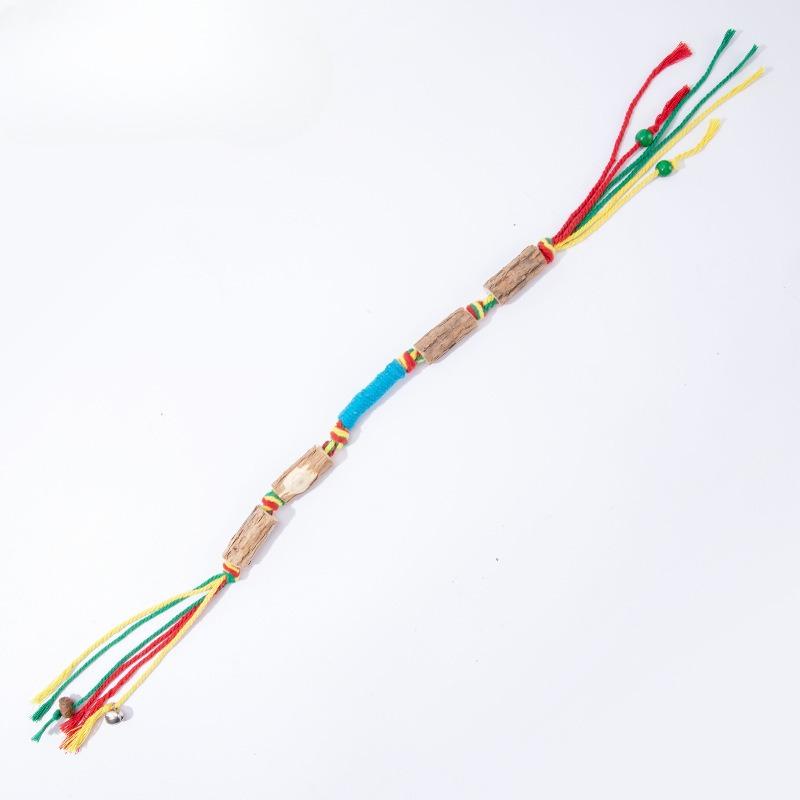 

Colorful Rope Wood Eupatorium Perfoliatum Cat Toy Fruit Gall Stick Chewing and Grinding Teeth Cleaning Bell Interactive Toy синий