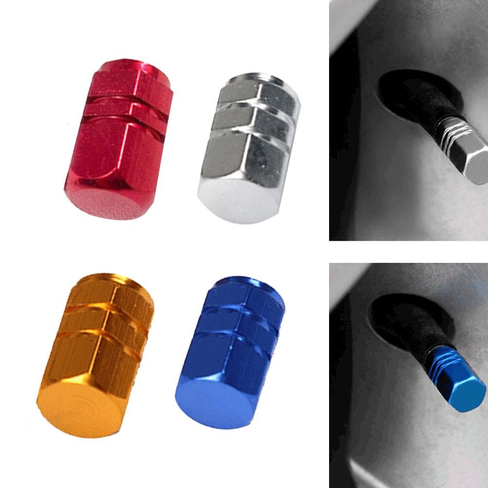 4pcs Tire Valve Black Aluminum Rims Stem Tyre Cover
