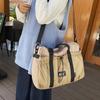 Roupas de trabalho coreanas da moda legal contraste cordão grande capacidade bolsa de viagem feminina nova moda bolsa de ombro transversal para o dia a dia