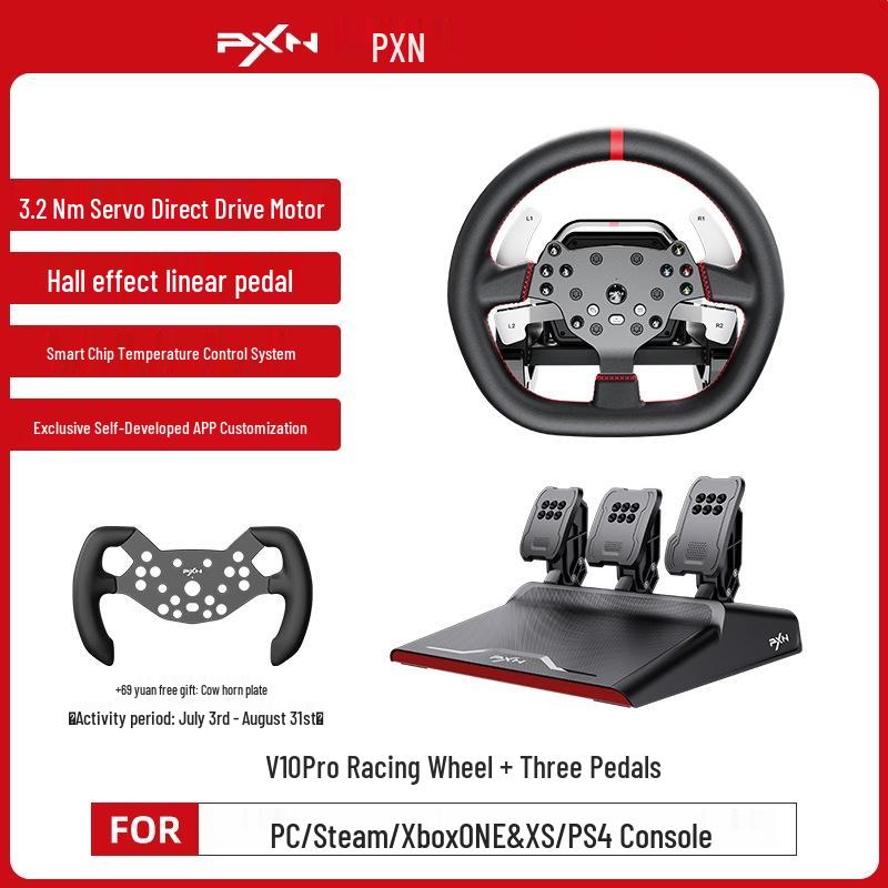 8PXN V10PRO Direct Drive Gaming Steering Wheel with Force Feedback Simulation