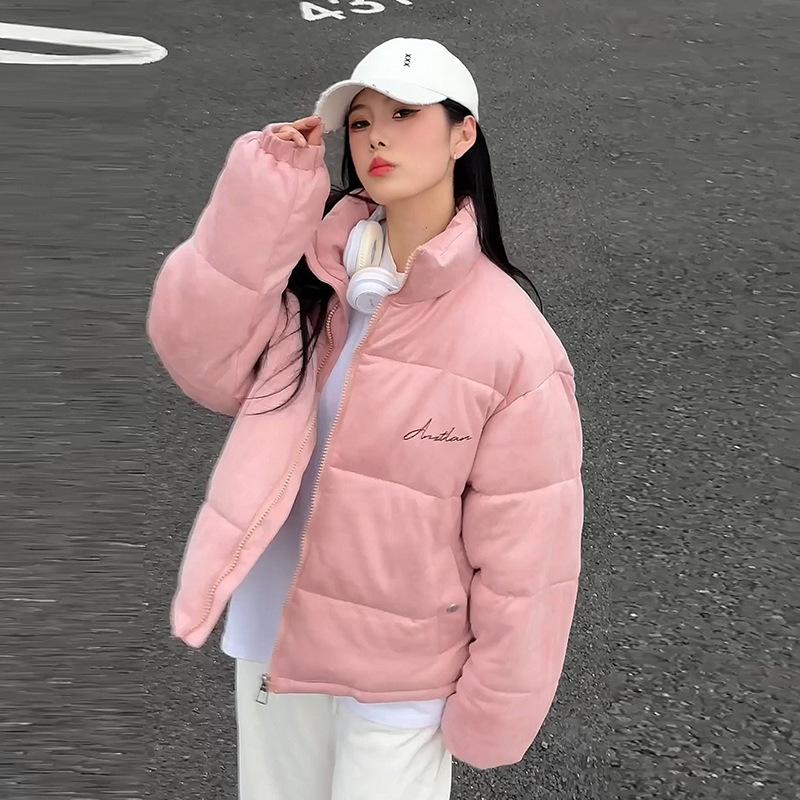 

Новые утепленные зимние женские. Куртка с хлопковой подкладкой Короткая Свободная Воротник Куртка с хлопковой подкладкой M