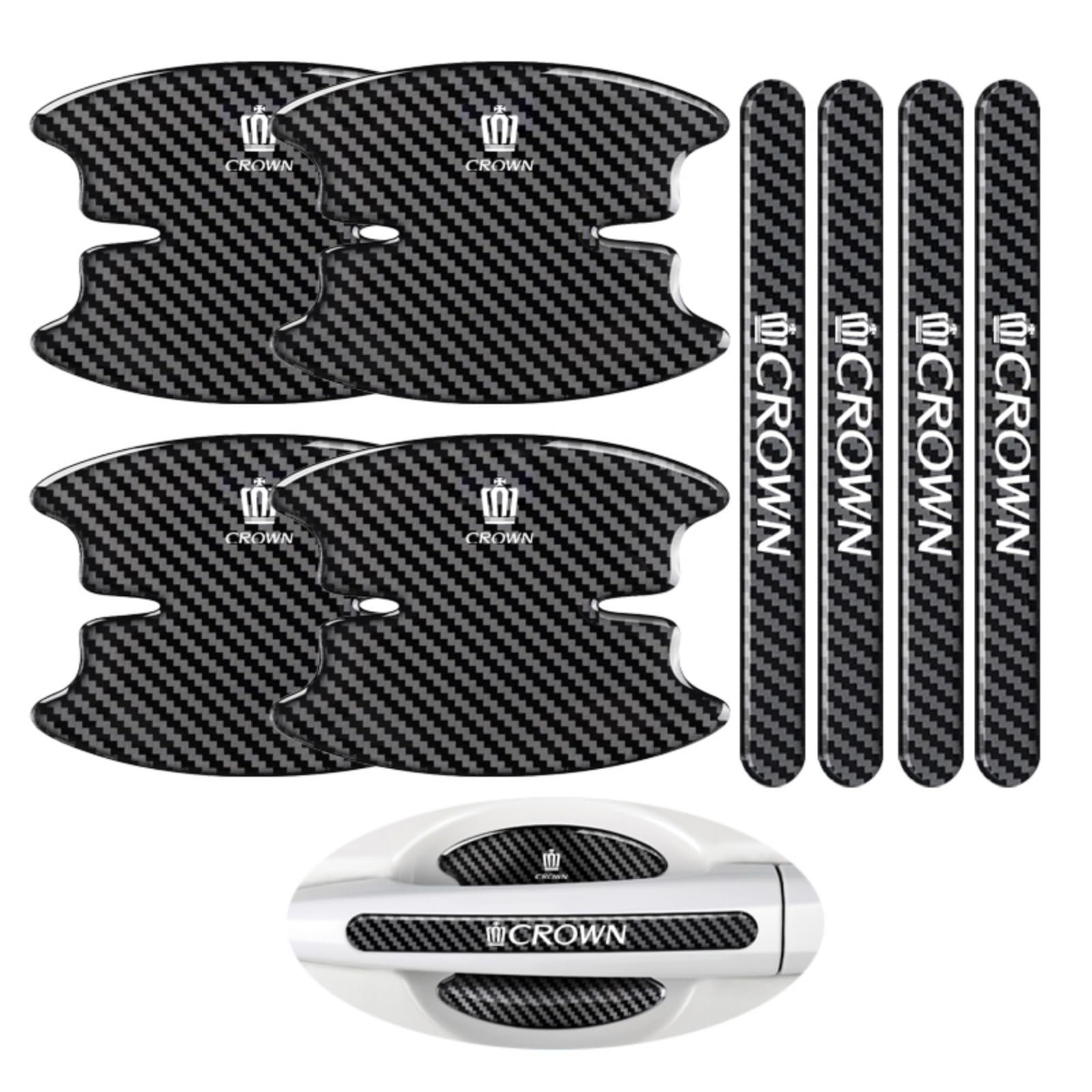 

Toyota Crown Последние детали защиты дверных ручек Применимые Защита от царапин дверных ручек автомобиля Боковая наклейка Защитная пленка для двери автомобиля от царапин 8 Царапины чёрный