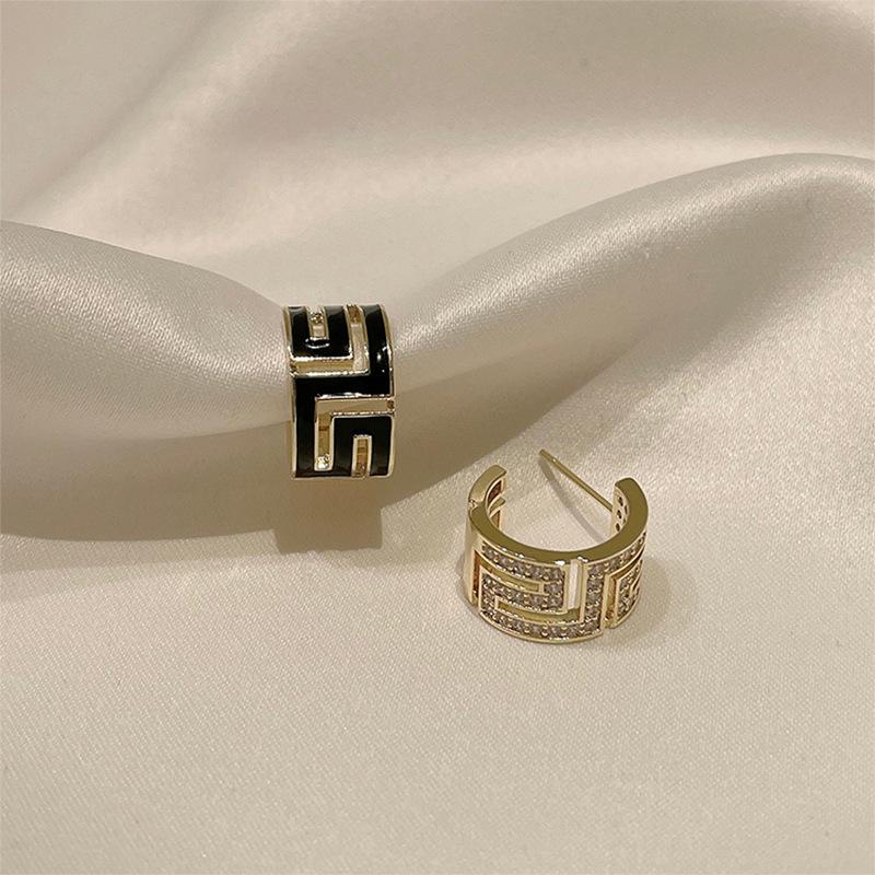 Pearl Earrings Korean Simple Cold Wind Diamond Ear Jewelry Fashion Personality Earrings Women