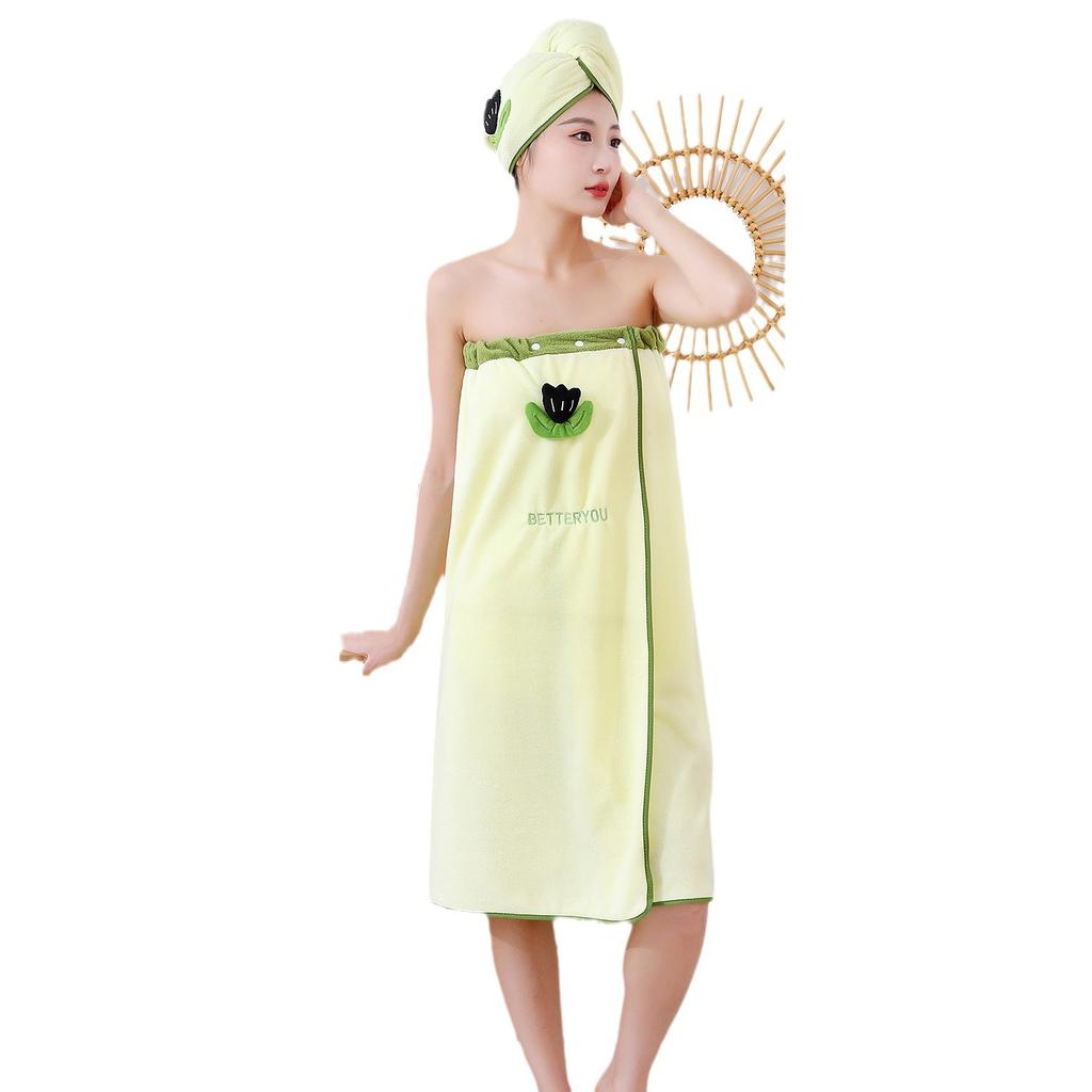 Korallvlies Damen Tragbares Badetuch Niedliches Wasserabsorbierendes Weiches Wickeltuch Heimrock