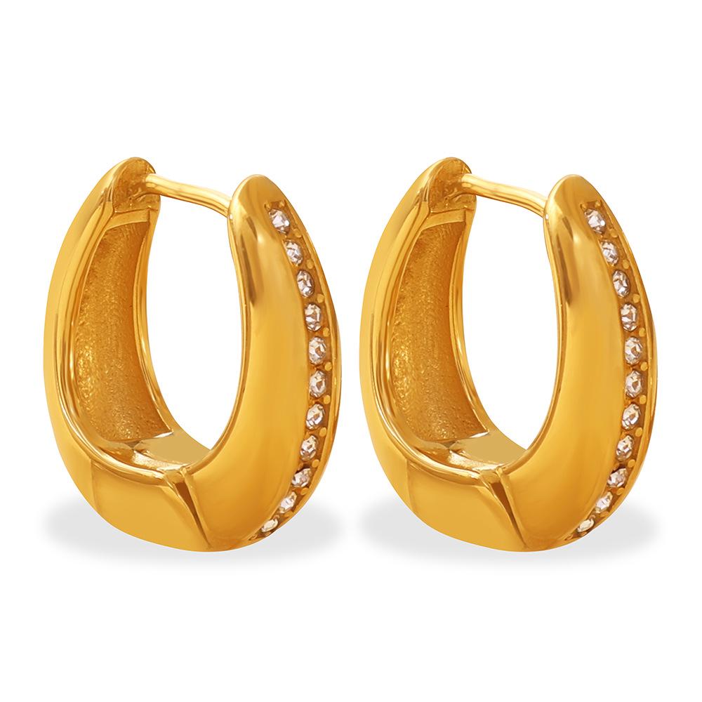 European & American Geometric Rhinestone Earrings: Chic, Casual, High-End Fashion for Women