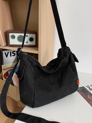 Minimalistyczna płócienna torba crossbody w stylu japońskim - Modna torba na ramię 2025, plecak studencki i torba listonoszka