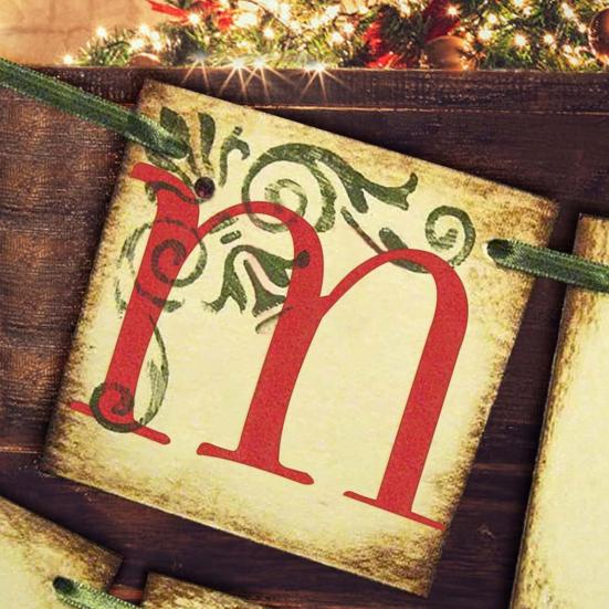 Yousheng Vintage Merry Christmas Banner Retro Nostalgic Christmas Garland Decoration for Indoor Home Office Wall Window Door Fireplace Mantle Xmas