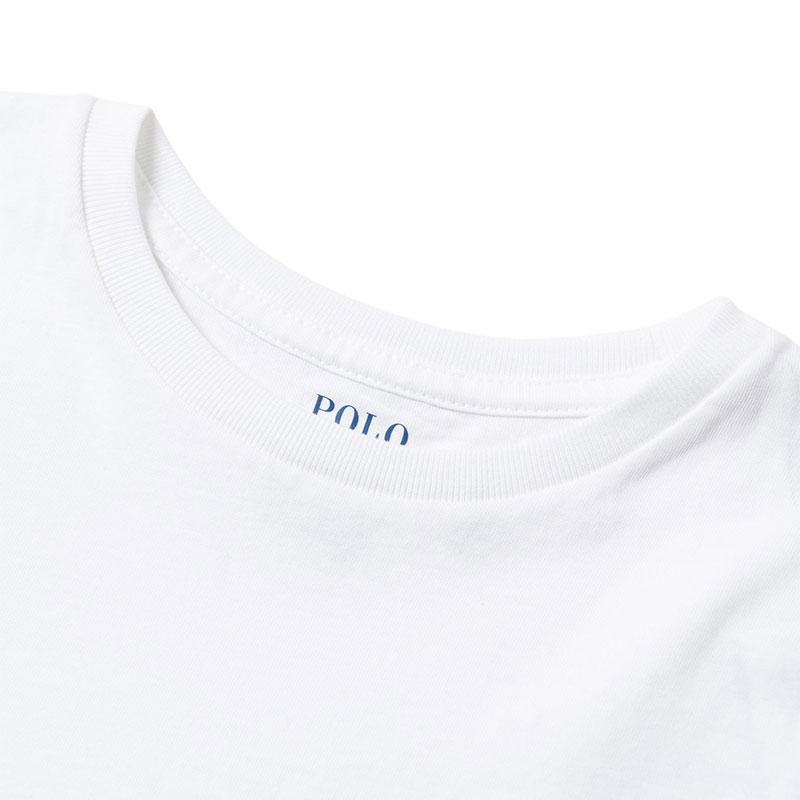 Polo Ralph Lauren T-Shirt Kinder Einfarbig Logo Stickerei Rundhals Kurzarm Kinder Oberteile Weiß 313833549-064