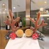 Wabjtam 5pairs Christmas Deer Elk Ear Antler Hair Clips Hairpin Xmas Gift Hairgrip Barrettes