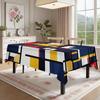 Abstract Geometric Rectangle Table Cloth for Table Decor Kitchen Dining Waterproof Reusable Tablecloth for Tables Indoor Outdoor