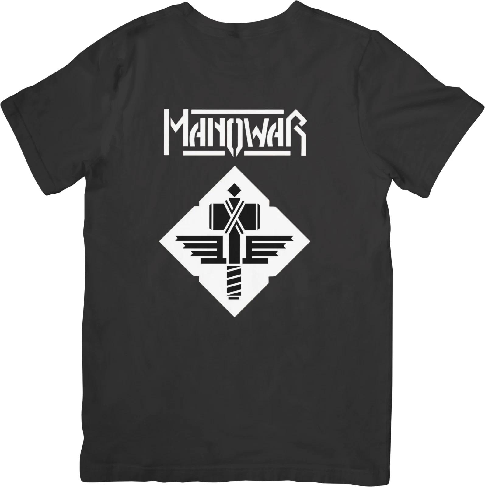 

Manowar Heavy Metal Music Fit for Men & Women Quality Cotton T-Shirt Black L