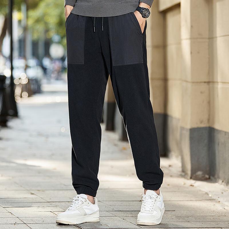 FAPAI Men's Fleece Windproof Straight-Leg Jogger Pants