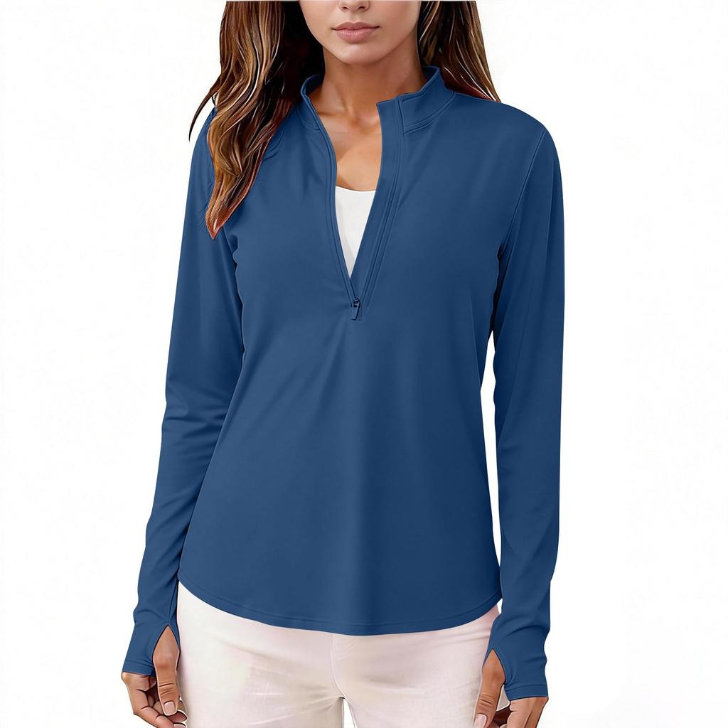 Women's Fashionable Figure-Hugging  Casual  Half-Zip Quick-Dry Stand-Up Collar Fitness And Yoga Top