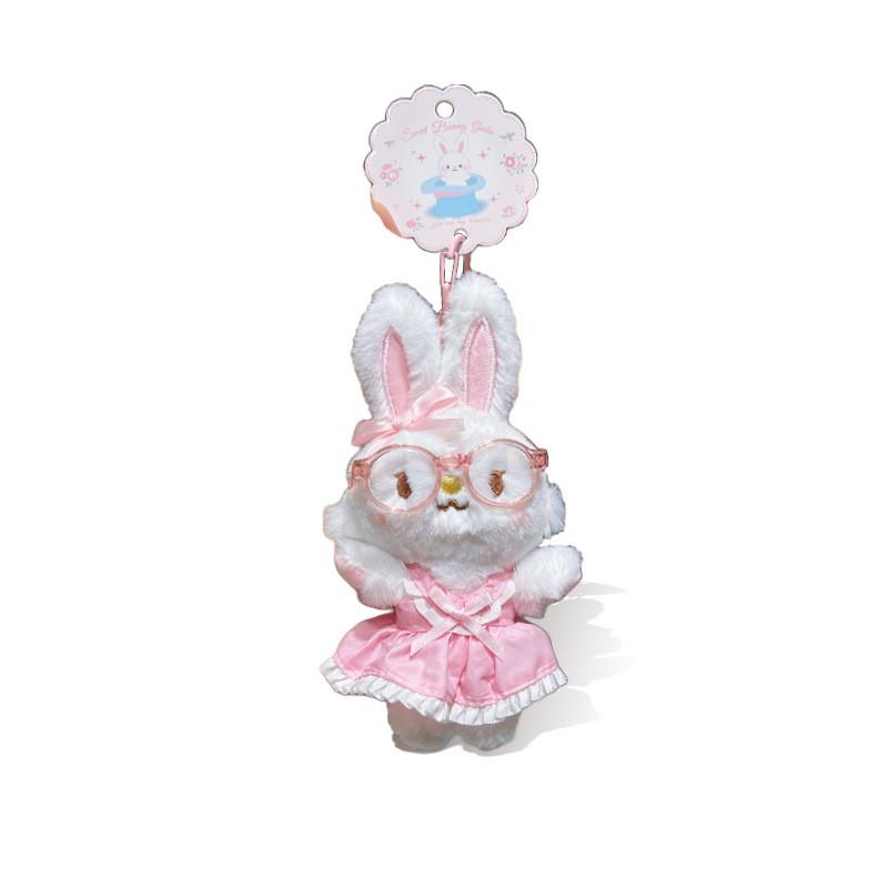 Glasses Rabbit Plush Keychain For Kids And Collectors